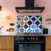 Spatwand Marokkaanse tegels blauw