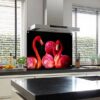 Spatscherm met flamingo