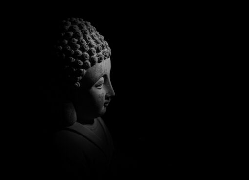 Buddha in zwart-wit