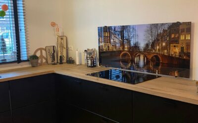Keukenplaat met lichtjesbruggen Herengracht Amsterdam