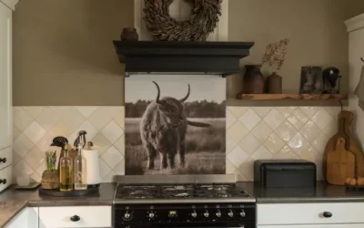 Keuken spatplaat met eigen foto van Schotse hooglander