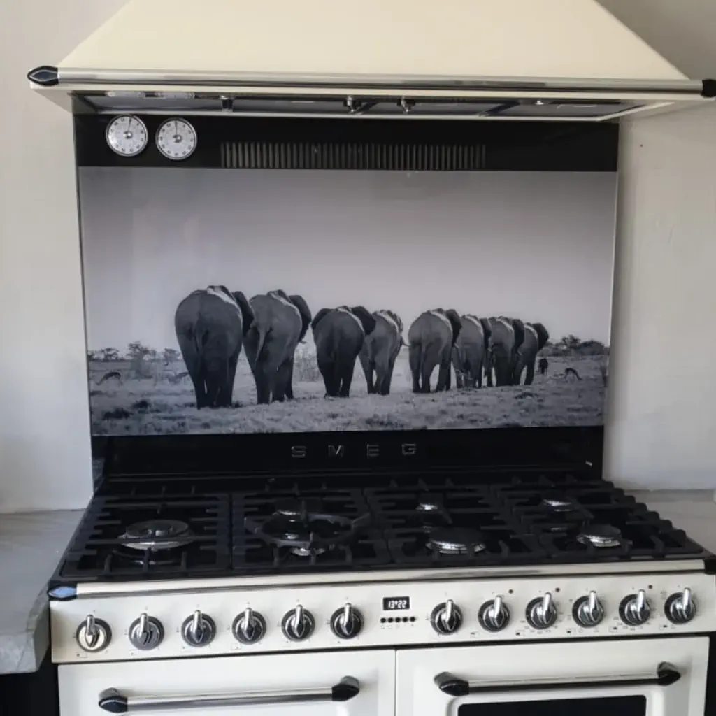 Backsplash met olifanten