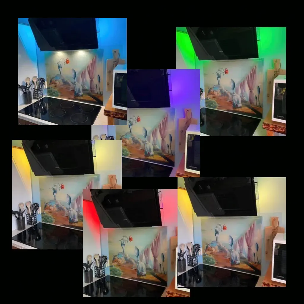 Backsplash met veel kleur