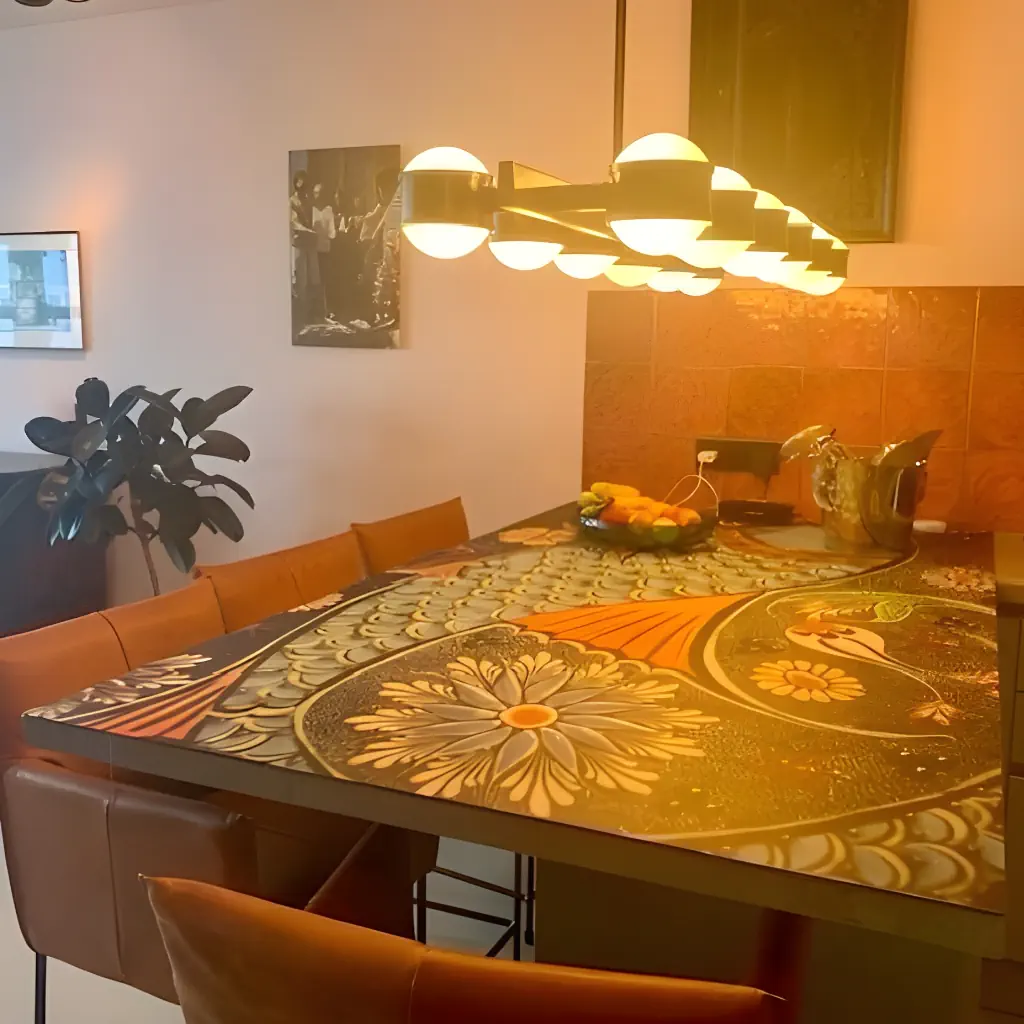 Een spatwand als tafelblad