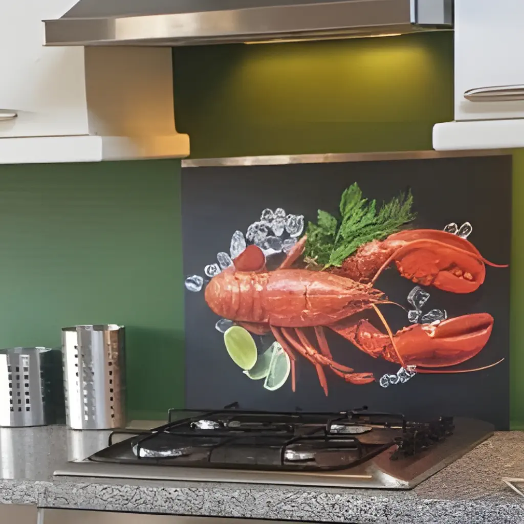Keuken spatscherm met kreeft