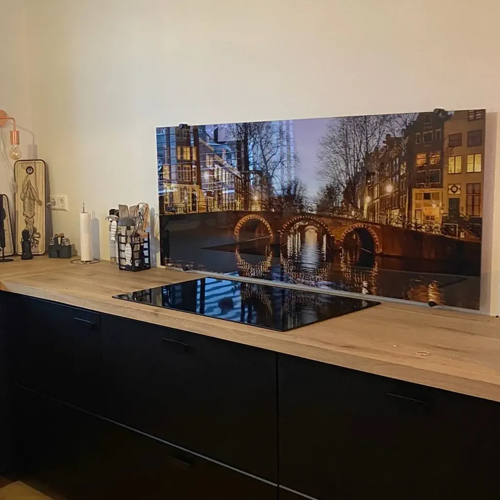 Keukenplaat met lichtjesbruggen Herengracht Amsterdam
