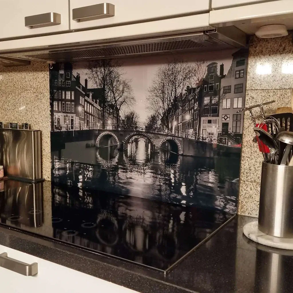 Keukenspatscherm met Amsterdamse gracht