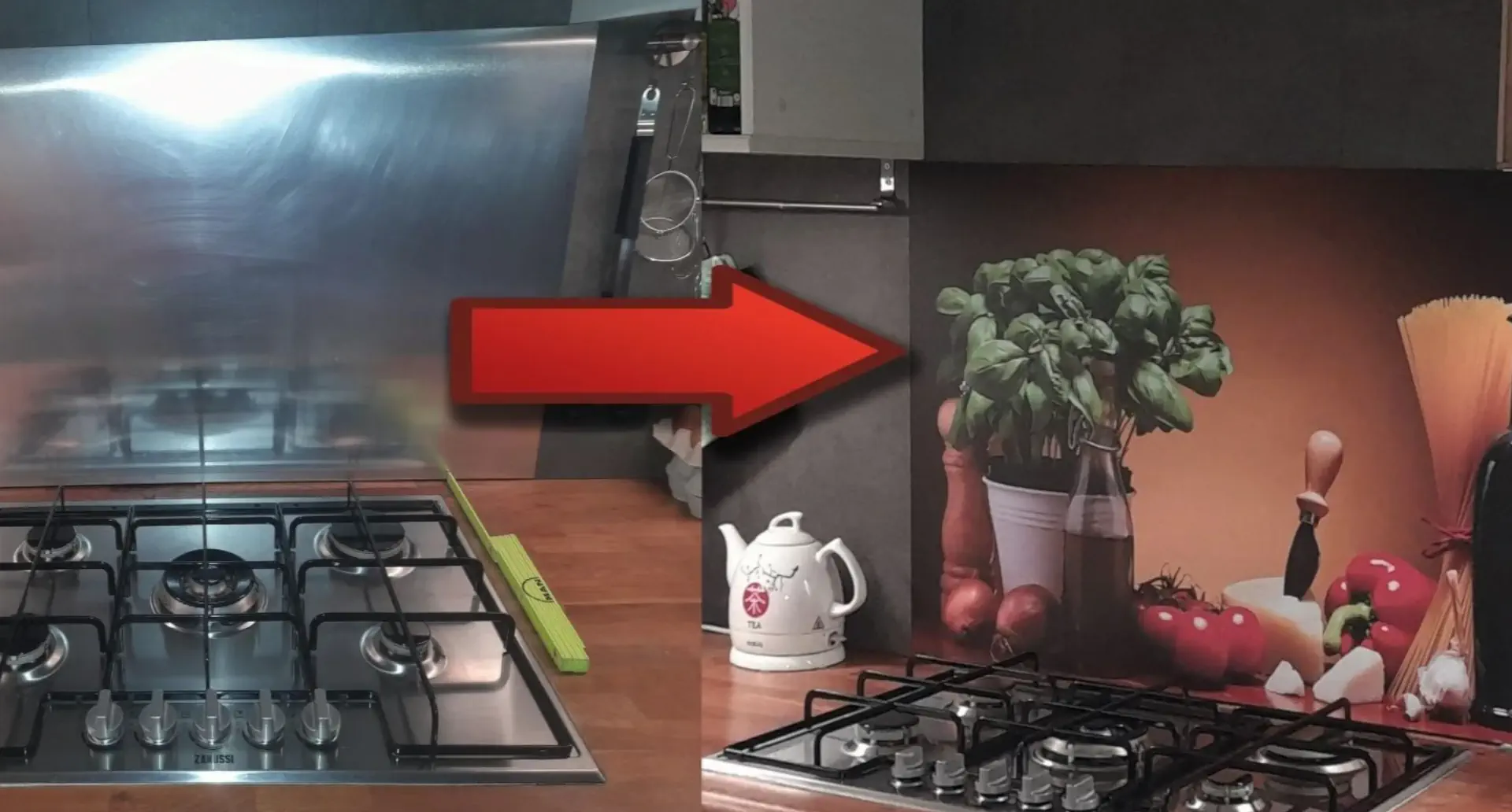 Plak je spatscherm eenvoudig op je oude rvs spatplaat Plak je spatscherm eenvoudig op je oude rvs spatplaat