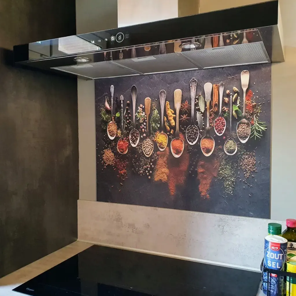 Review keukenplaat met lepels en kruiden