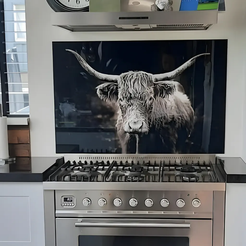 Spatplaat met Schotse hooglander