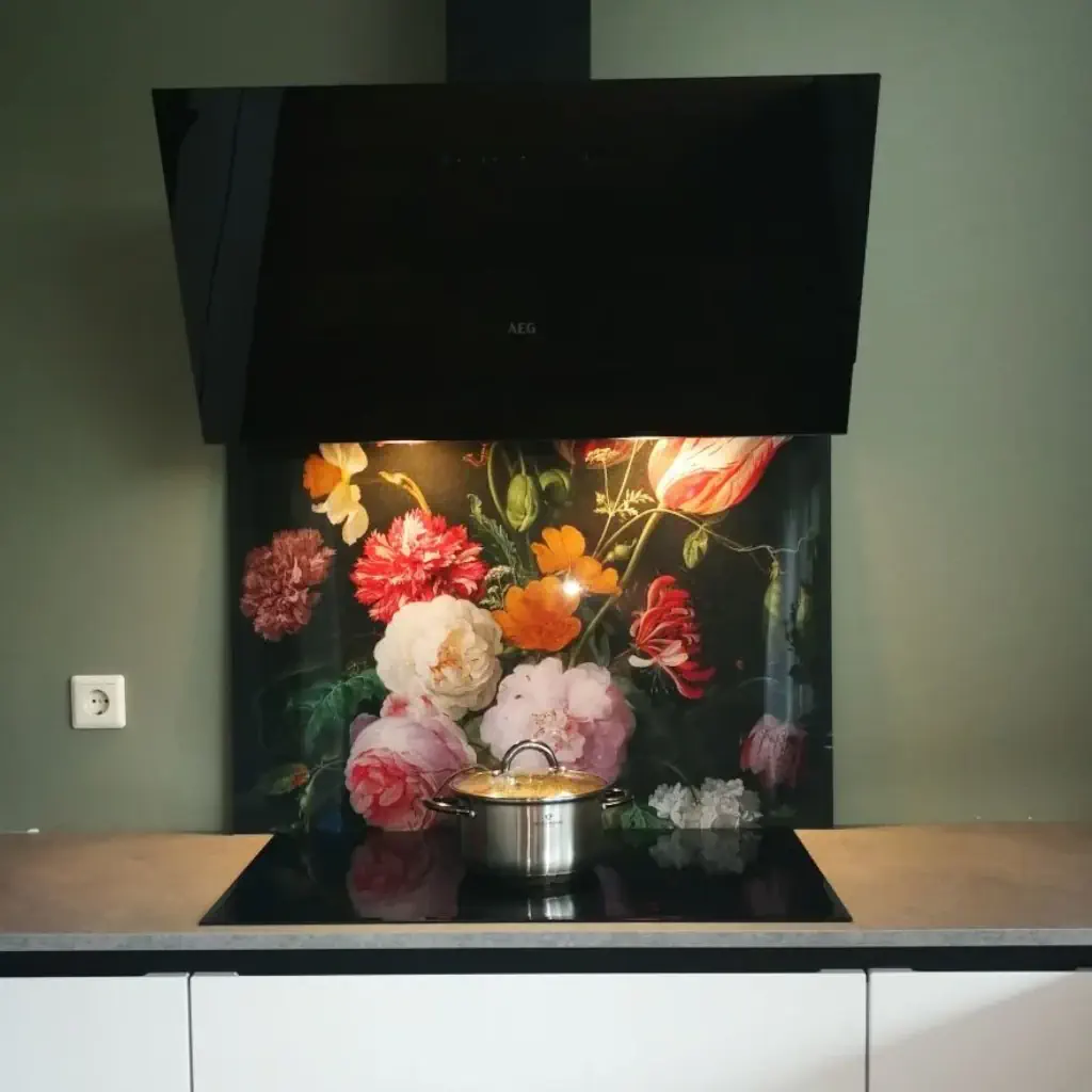 Spatplaat met stilleven met bloemen uit Rijksmuseum