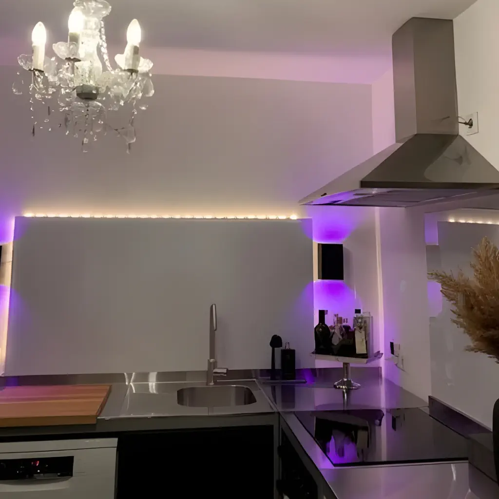 Spatscherm in kleur off-white met ledlicht