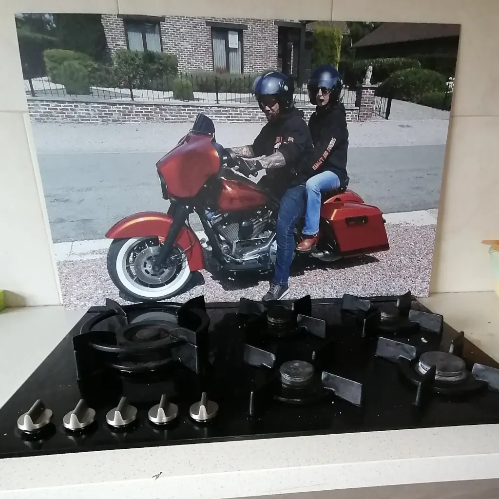 Spatscherm met eigen foto van Harley Davidson