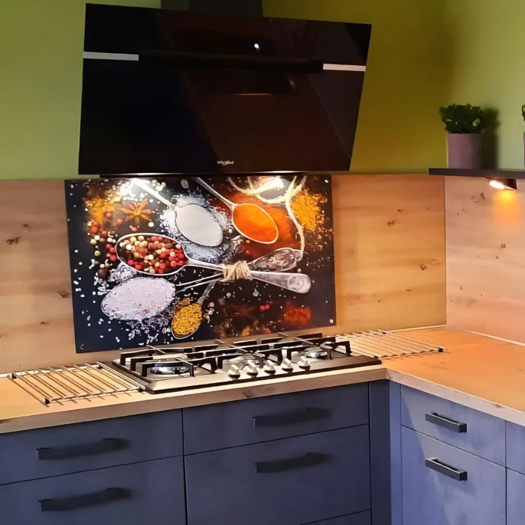 Spatwand met lepels en kruiden