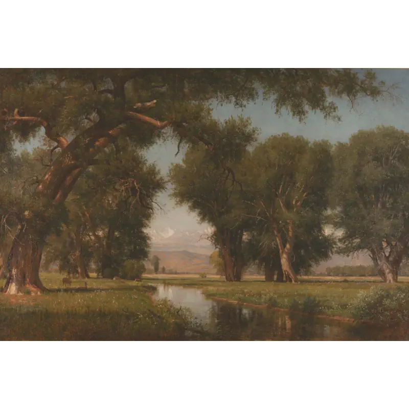 De La Poudre Rivier van Worthington Wittredge aan-de-cache-de-la-poudre-rivier-worthington-whittredge