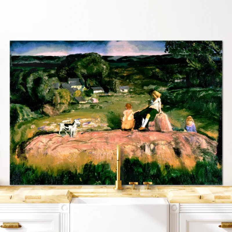 Drie Kinderen in een Wei van George Bellows Drie Kinderen in een Wei van George Bellows - Afbeelding 5