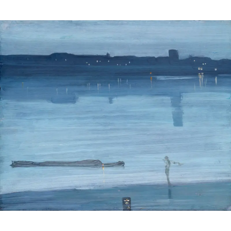 Een Blauwzilveren Nacht in Chelsea van James Whistler een-blauwzilveren-nacht-in-chelsea-van-james-whistler