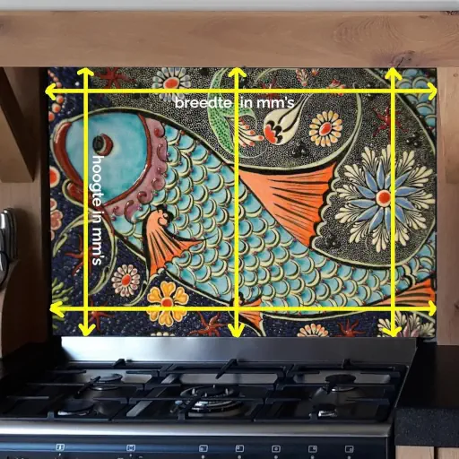 een spatscherm van Kunst in je Keuken 01