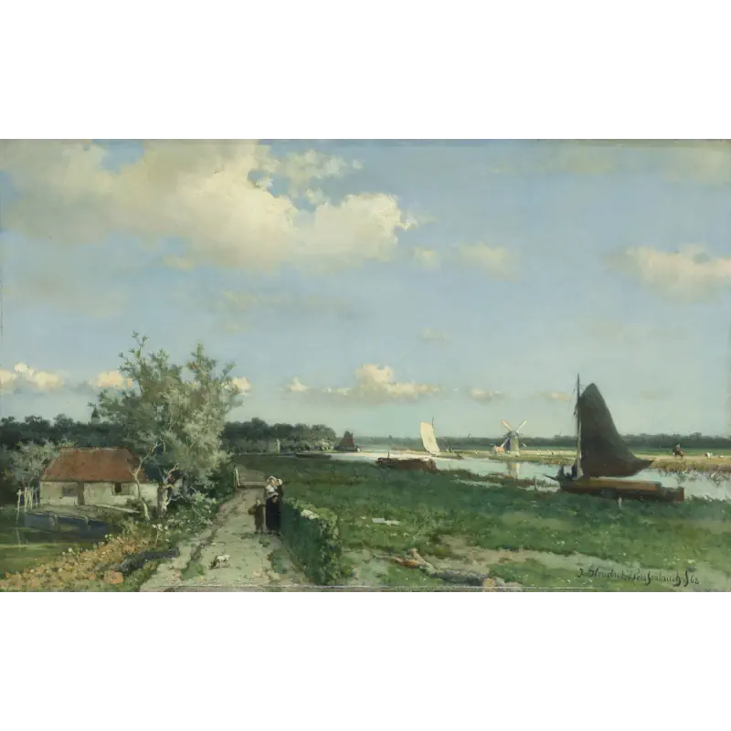 Gezicht bij de Geestbrug van Johan Weissenbruch gezicht-bij-de-geestbrug-van-johan-weissenbruch