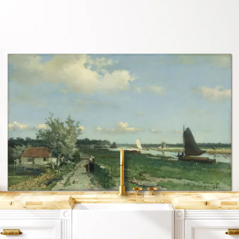 Gezicht bij de Geestbrug van Johan Weissenbruch Gezicht bij de Geestbrug van Johan Weissenbruch - Afbeelding 5