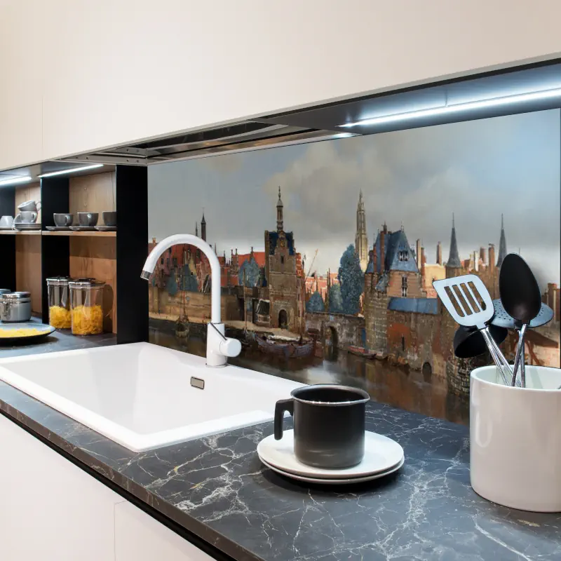 Gezicht op Delft van Vermeer Gezicht op Delft van Vermeer - Afbeelding 6