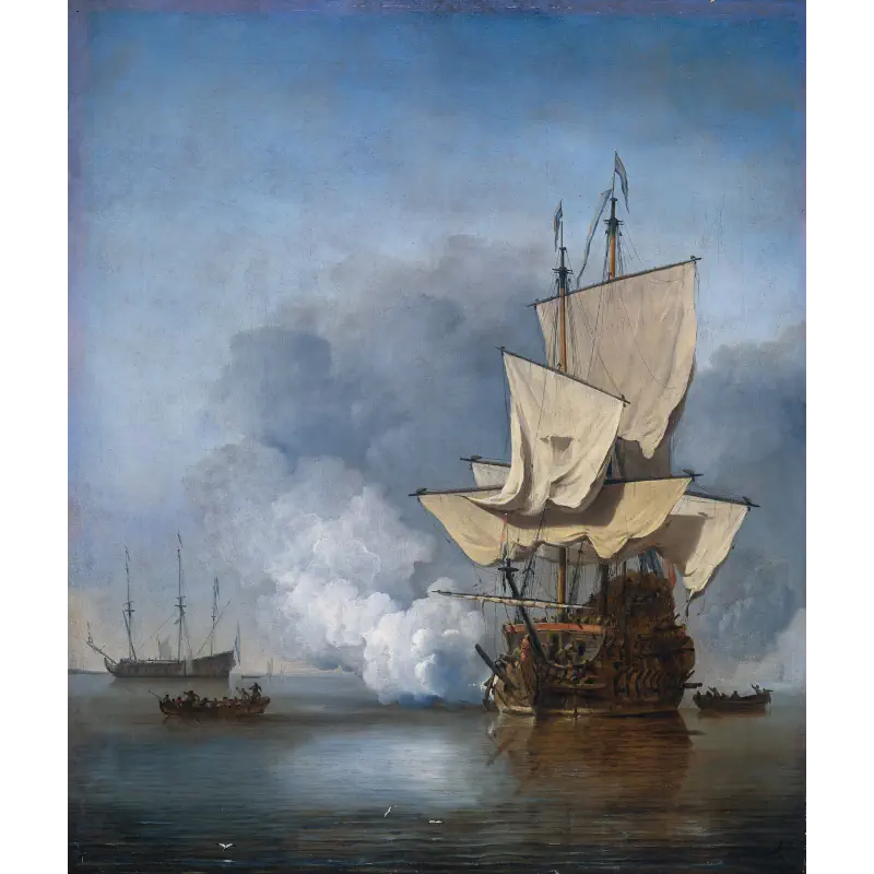 Het Kanonschot door Willem van de Velde het-kanonschot-van-willem-vd-velde
