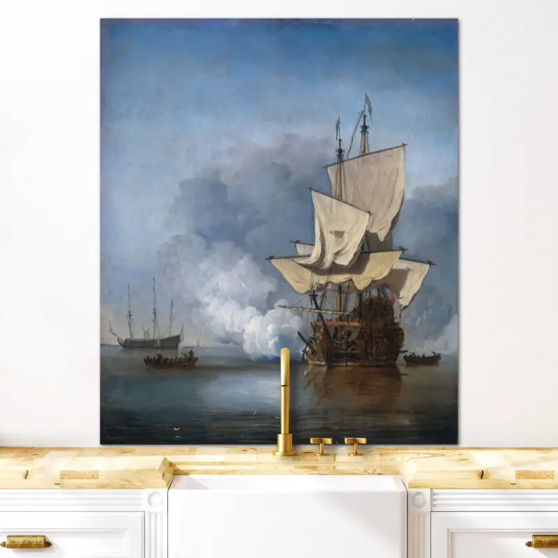 Het Kanonschot door Willem van de Velde Het Kanonschot door Willem van de Velde - Afbeelding 5