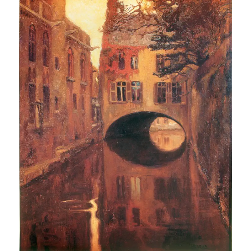 Huis op een Brug van Diego Riviera huis-op-een-brug van-diego-rivera