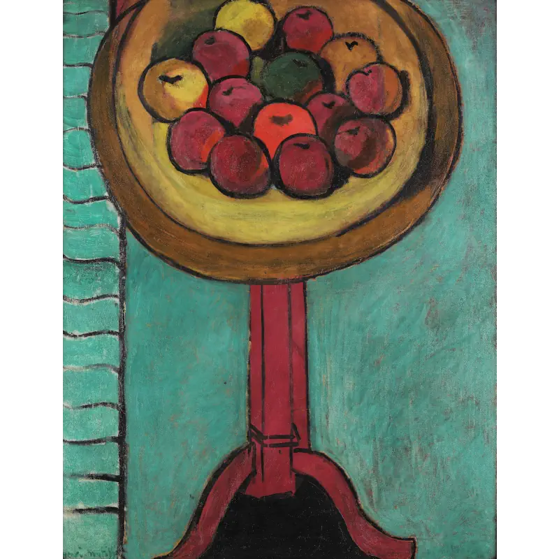 Schaal met Appels op een Tafel van Matisse schaal-met-appels-op-een-tafel-van-matisse
