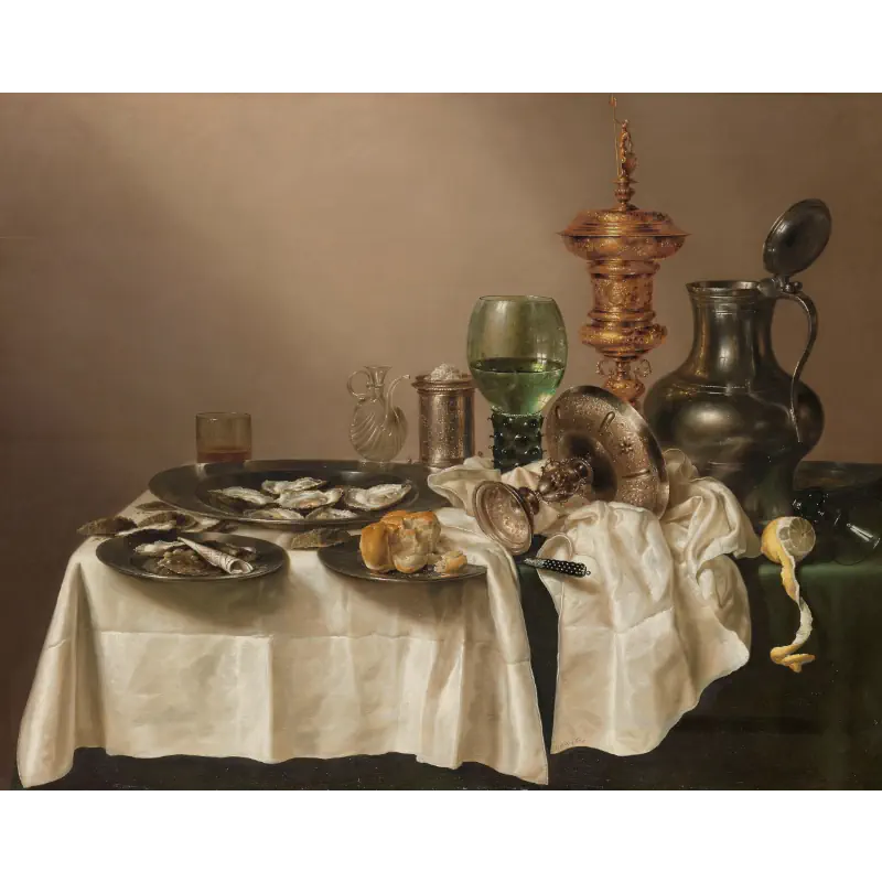 Stilleven met een Vergulde Bokaal van Willem Claesz. Heda stilleven-met-een-vergulde-bokaal-van-willem-heda
