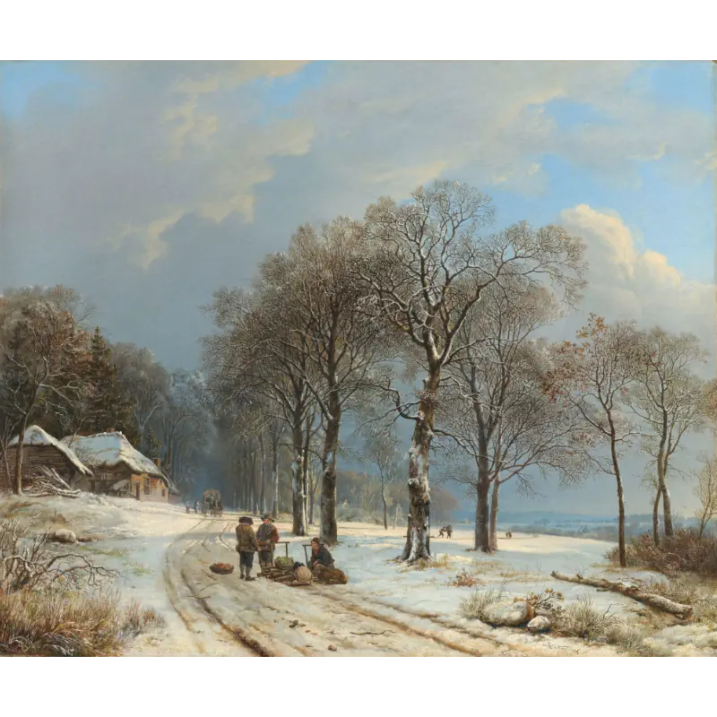 Winterlandschap van Barend Cornelis Koekkoek winterlandschap-van-barend-cornelis-koekkoek