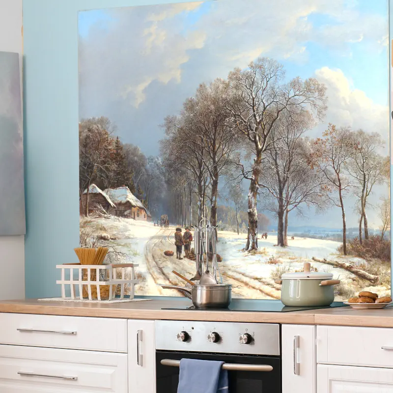 Winterlandschap van Barend Cornelis Koekkoek Winterlandschap van Barend Cornelis Koekkoek - Afbeelding 2