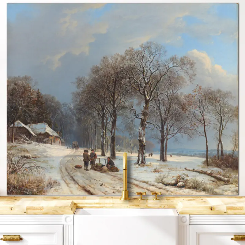 Winterlandschap van Barend Cornelis Koekkoek Winterlandschap van Barend Cornelis Koekkoek - Afbeelding 5