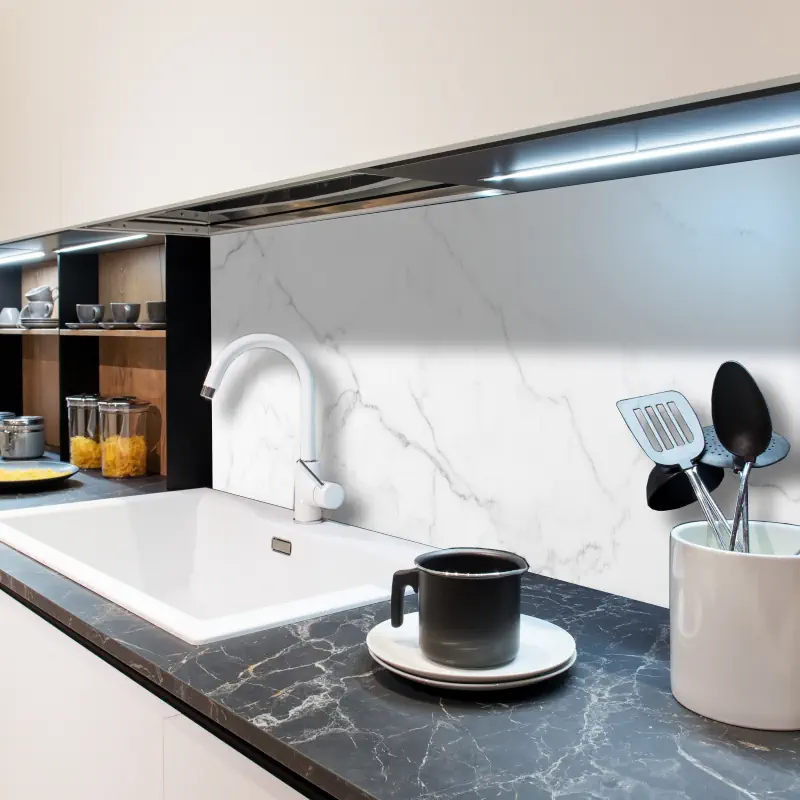 Wit Marmeren Design met Donkere Aderen Wit Marmeren Design met Donkere Aderen - Afbeelding 6