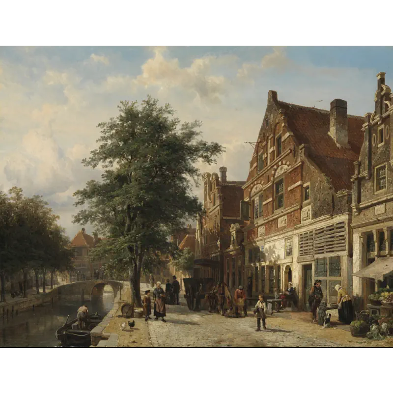 Zuiderhavendijk te Enkhuizen van Cornelis Springer zuiderhavendijk-te-enkhuizen-van-cornelis-springer