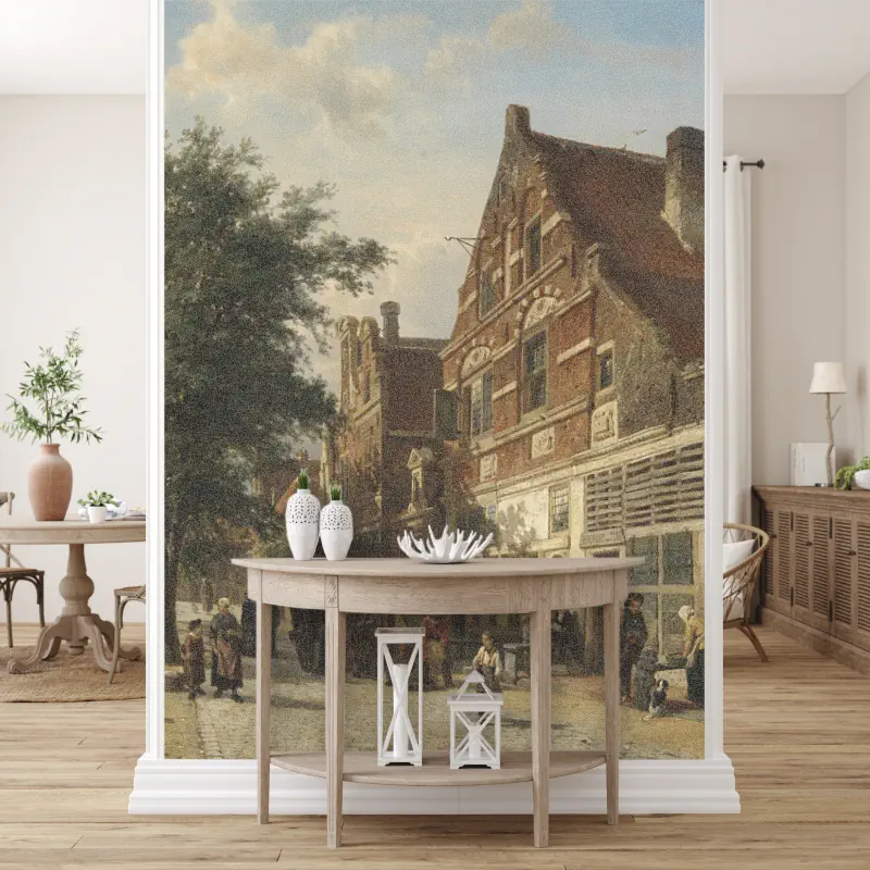Zuiderhavendijk te Enkhuizen van Cornelis Springer Zuiderhavendijk te Enkhuizen van Cornelis Springer - Afbeelding 4