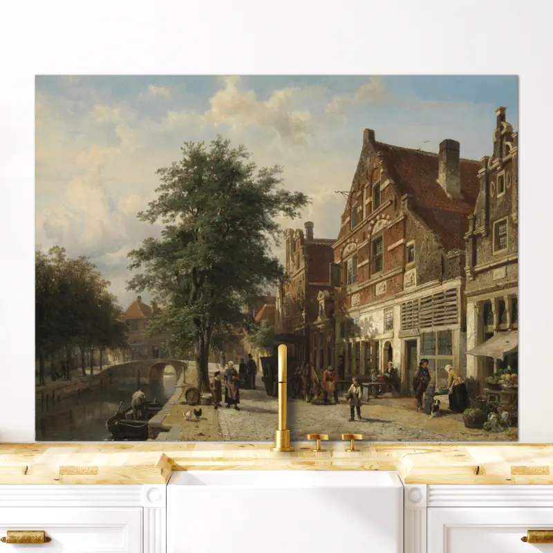 Zuiderhavendijk te Enkhuizen van Cornelis Springer Zuiderhavendijk te Enkhuizen van Cornelis Springer - Afbeelding 5